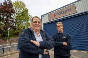 Centre manager Donna Mullis and workshop manager Gary Mills at the newly
refurbished Protyre Autocare site at Wordsley, Stourbridge