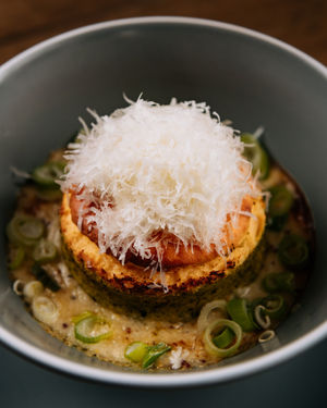 BORDER COPYRIGHT SHROPSHIRE STAR JAMIE RICKETTS 04/03/2022 - Food Review for The Weekend - The Cross Keys, Kinnerley. In Picture: Cheese Souffle.