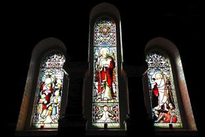 The lovely stained glass windows at St John's Church, Lawley