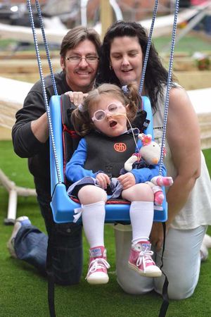 Lilee-Anne with her mum and dad: Lisa and Richard Geach