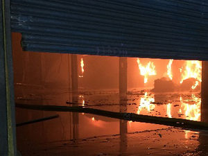 Supporting image for story: 65 firefighters needed as flames engulf old factory site