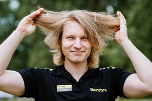 Alex Mansell before his long hair was chopped into a mullet