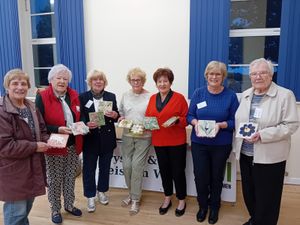Trysull & Seisdon WI members with their finished tiles