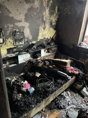 Damage left by the blaze. Photo: West Midlands Fire Service.