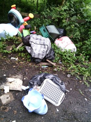 Dumped rubbish at Cotwall End Road