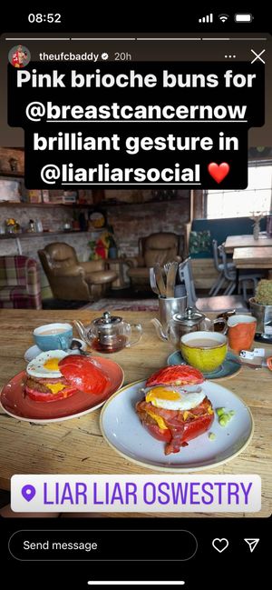 Paddy the Baddy's Instagram Story from Liar Liar in Oswestry