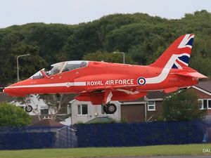 Supporting image for story: Red Arrows display at Rhyl Air Show ends early after jet is involved in bird strike 