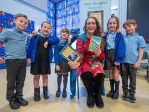 Amy Douglas with a group of pupils at Apley Wood Primary Academy