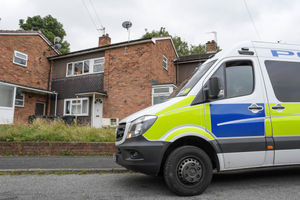 Police at the scene in West Bromwich. Photo: SnapperSK