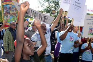 The 'Justice 4 Dalian Atkinson' in Telford 