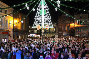 Supporting image for story: Shrewsbury shoppers in fine voice for carols as hundreds attend service