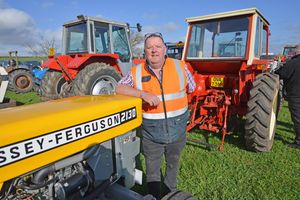 Tractor run organiser David Spruce with a Massey Ferguson machine