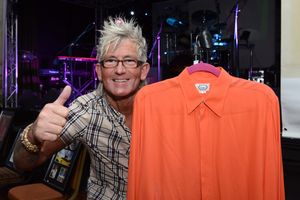 Gordon Tranter, from Dudley, with one of Rod Stewart's shirts