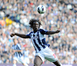 Romelu Lukaku in action for West Brom against QPR