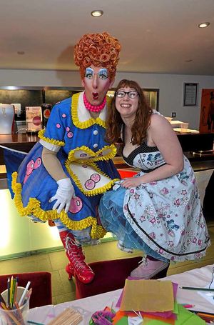 Widow Twanky, Andrew Ryan, with a visitor