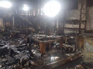 The scene of the fire on Saturday afternoon 