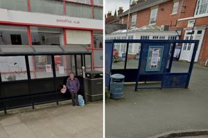 Bus shelters in Willow Street (left) and Black Gate Street (right) in Oswestry are to be given \'green roofs\'. Picture: Google
