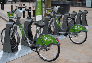 The bikes are available at docking stations across the city