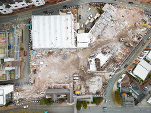Supporting image for story: Watch: Latest drone footage reveals progress of Shrewsbury Riverside demolition two months on
