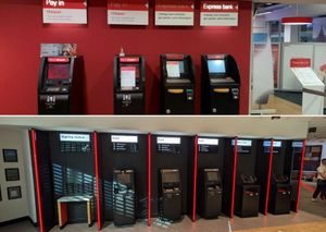 New cash points (below) replace the old machines (above)