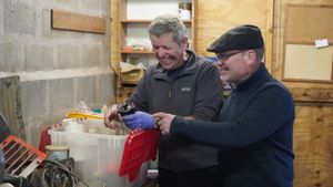 Simon Morgan and Kevin Cain, joint area organisers from the Triumph Sports Six Club Shropshire Group