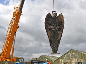 Supporting image for story: Knife Angel arrives at new home - with pictures