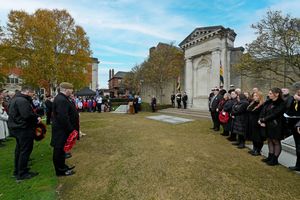 Remembrance event at Wednesbury Memorial Gardens. Photo: Tim Thursfield