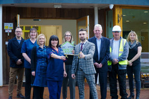 Pictured from left are Toby Mobberley, volunteers manager at Acorns; Anna Page, deputy matron at Acorns; Carole Walkland, family services manager; Carmel Caldicott, matron at Acorns; Janine Miller, philanthropy manager; Andy Trantor, quantity surveyor at Murray & Willis; Allan Stevenson, director at Murray & Willis; Tony Whitehouse, site manager for Murray & Willis and Lousie Hollingshead, facilities manager at Acorns