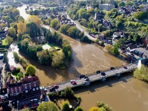 Flooding in Bridgnorth in October 2019. Pic: @ChrisBaingerEA