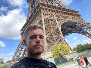 Supporting image for story: Local man completes 430-mile run from the Eiffel Tower to Rugeley for St Giles Hospice