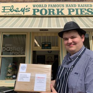 'Urgent' – Tom Eley with the pork pie package