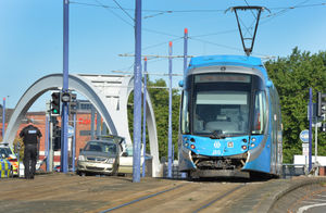 The aftermath of the crash in Wolverhampton city centre