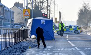 Police at the scene of a serious collision on the A449. Photo: Tim Thursfield