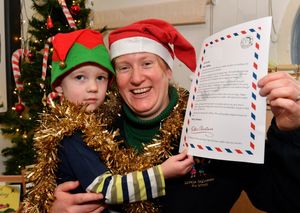 Little Explorers nursery, Ditton Priors, have been sending out Santa letters to raise money for the nursery.Pictured is organiser Nicola Read with son William, aged 3.