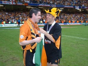 Well done Sparky! WIth Mark Kennedy after full time at the Millennium Stadium