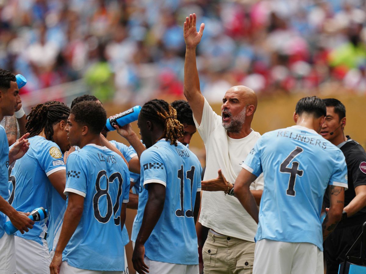 Pep Guardiola says referee’s decision to dismiss Rico Lewis was ‘unnecessary’