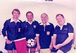 John Kyte (left) with his flag before Forest v Norwich, September 1984