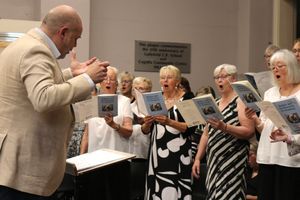 Musical director James Llewelyn Jones's first concert with Guilsfield Singers.