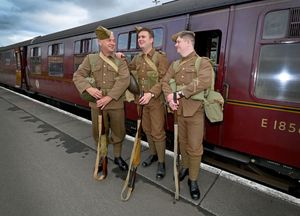 Soldiers Anthony Loynes, Joshua Loynes and Jack Dickson, from the South Staffordshire Tommies, were all ready to do their part for the war