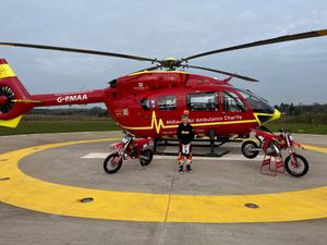 Supporting image for story: Young motocross crash victim will be VIP at Bike4Life Ride Out after reunion with air ambulance crew who helped him
