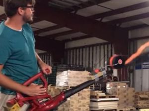 Supporting image for story: Watch how this man created toilet paper cannons for The Tonight Show that shoot over 100 rolls