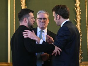 Volodymyr Zelensky, Sir Keir Starmer and Emmanuel Macron (PA)