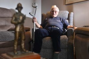 Pics in Ludlow of former firefighter, John Head 85