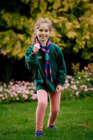 May Rowlands, 8 from Walford Heath near Shrewsbury is a Cub at 1st Bomere Heath