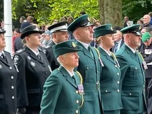 Supporting image for story: Dudley paramedic describes pride at marching in Queen's funeral procession