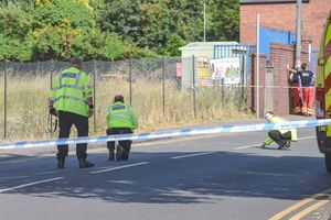 Collision investigators at the scene of the crash in Stourbridge Road, Halesowen. Photo: SnapperSK