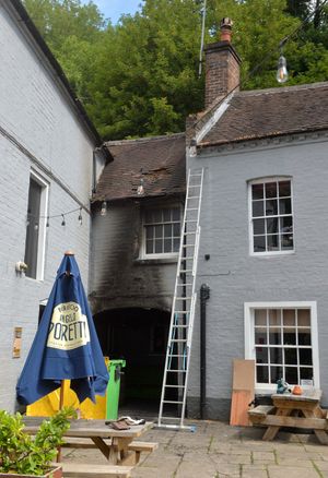 The Malthouse, in Ironbridge, was hit by a blaze on Saturday