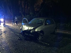 The car involved in the crash