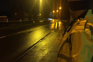 Linthouse Lane was closed between Griffiths Drive and Lichfield Road while police examined the scene. Photo: Wednesfield Police