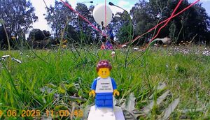 Lego Man Dan was sent to space by Gobowen Primary School. 